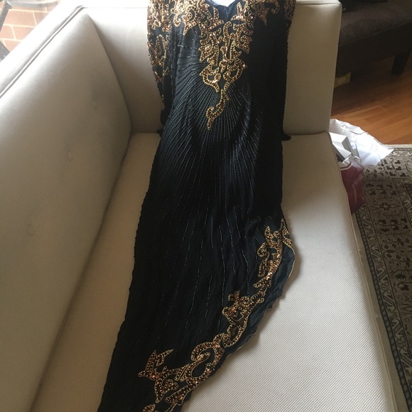 Black & Gold beaded dress